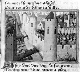 Ms Fr 5054 fol.54v Die Belagerung von Orleans, aus den Vigils of Charles VII, ca. 1484